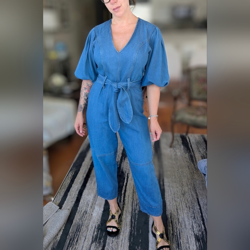 7 For All Mankind Blue Jumpsuit